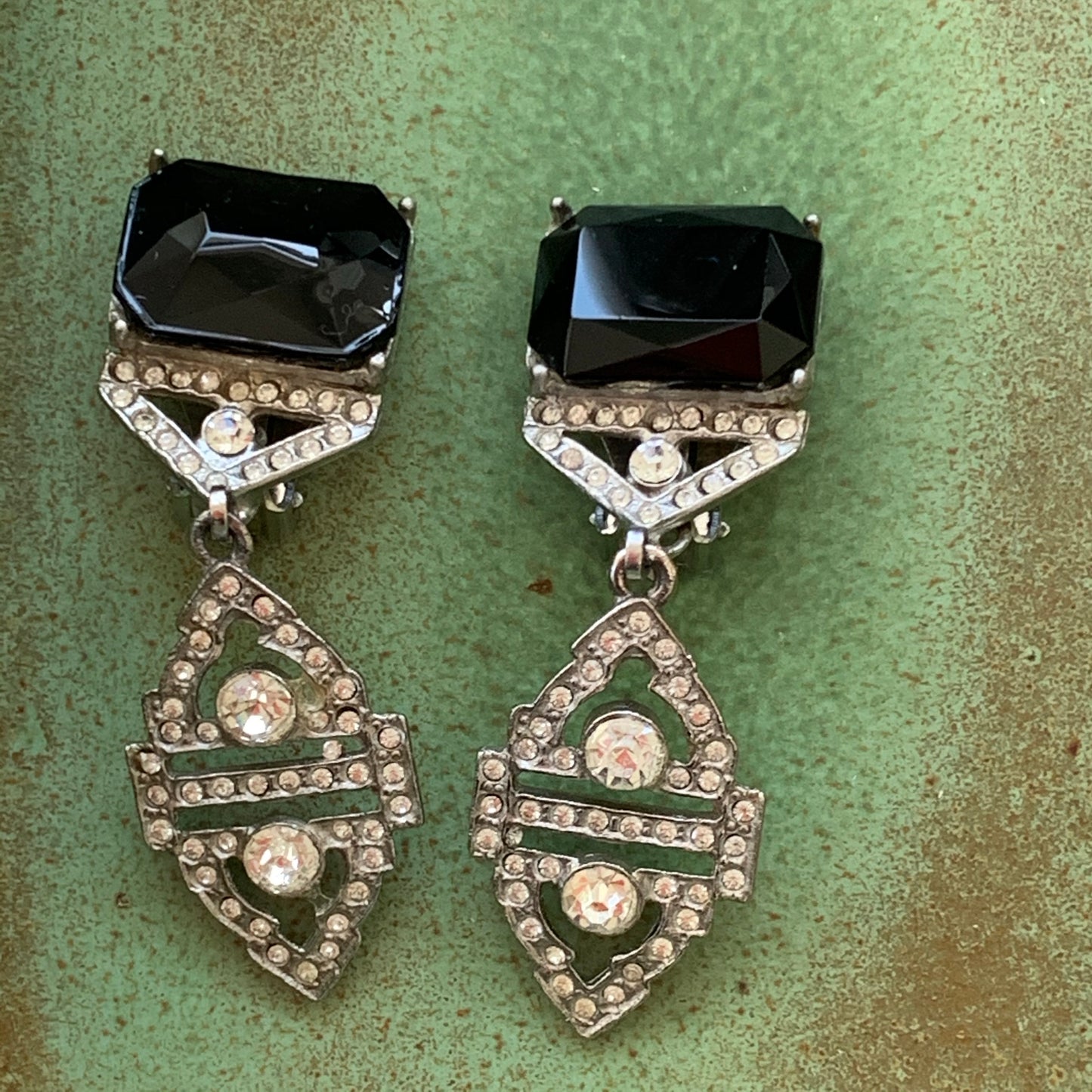 Art Deco Rhinestone Earrings - Lady Slippers