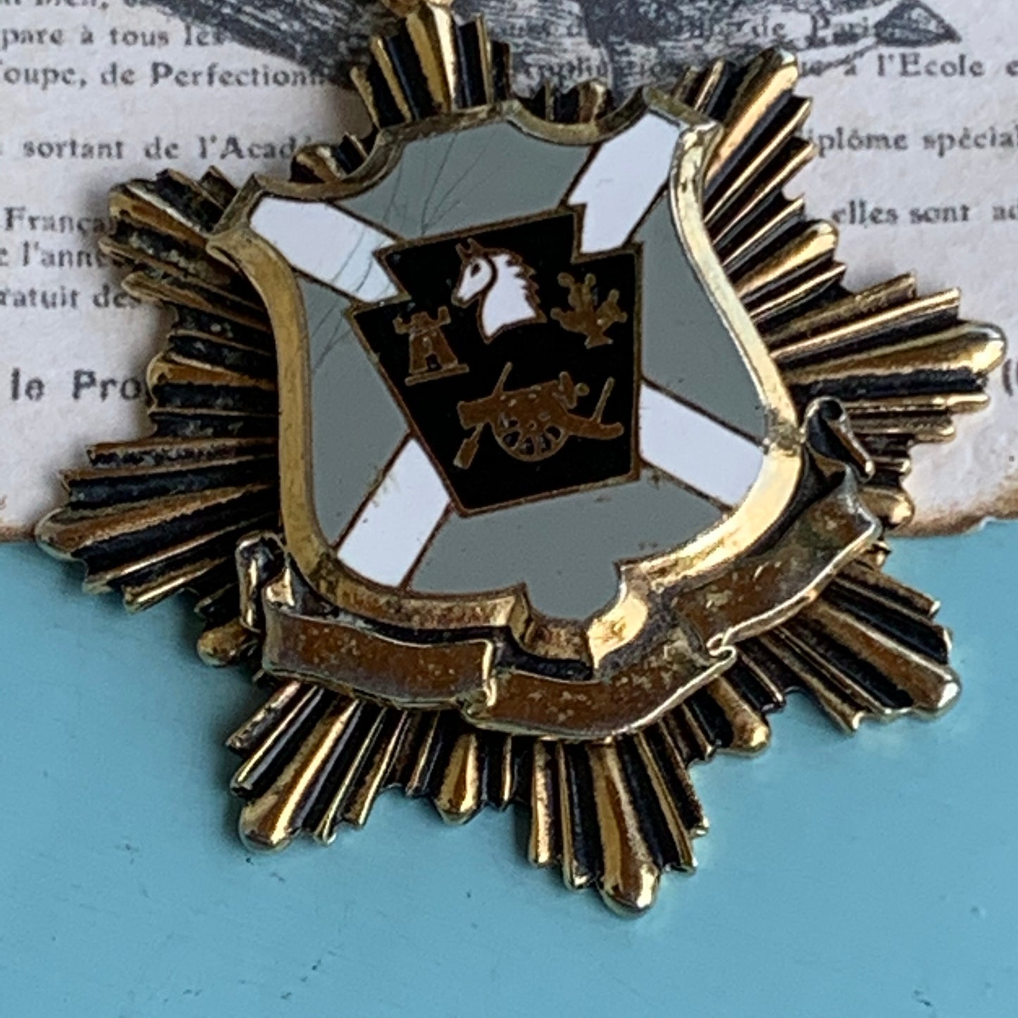 Vintage Heraldic Shield Necklace