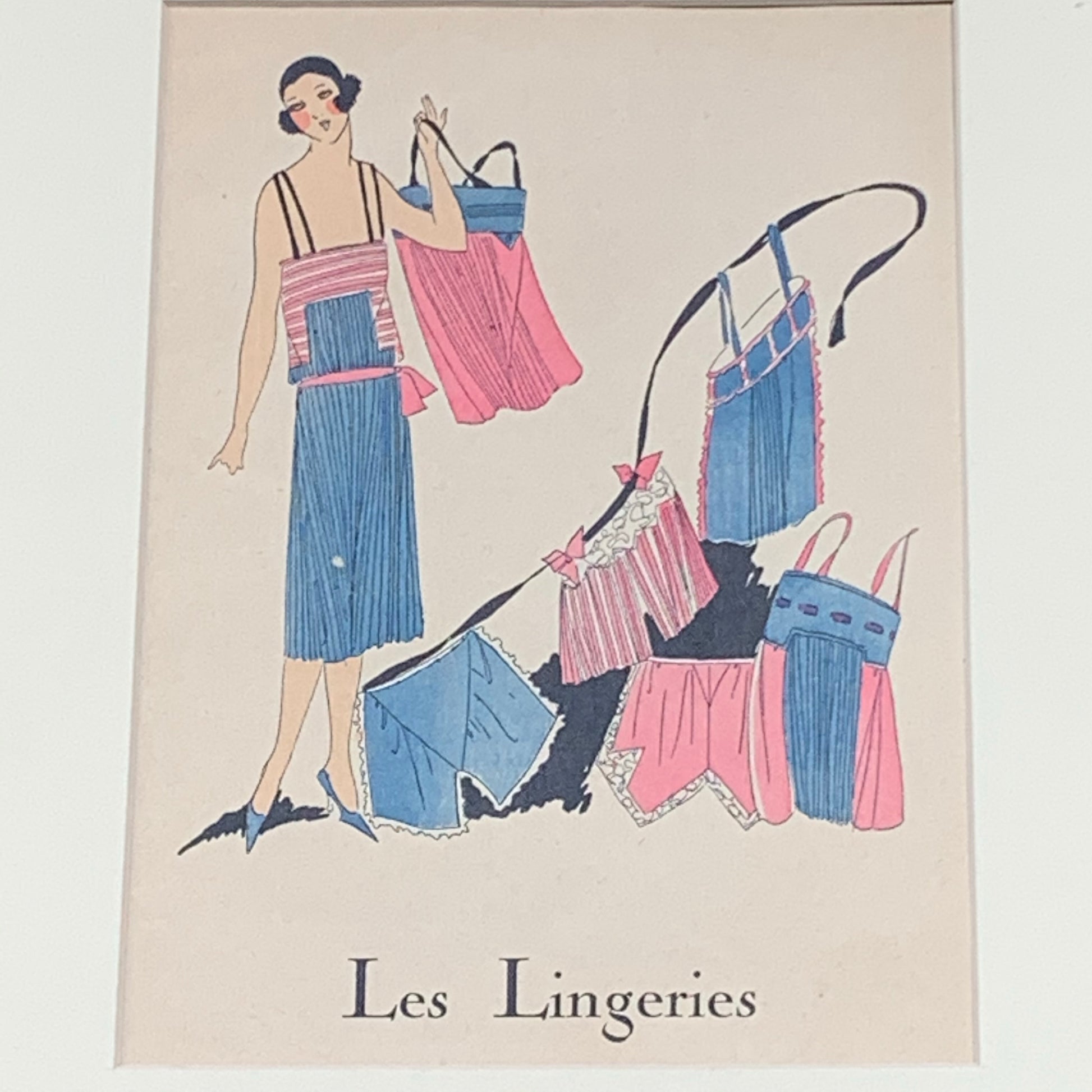 Antique Les Lingeries Hand Colored French Print