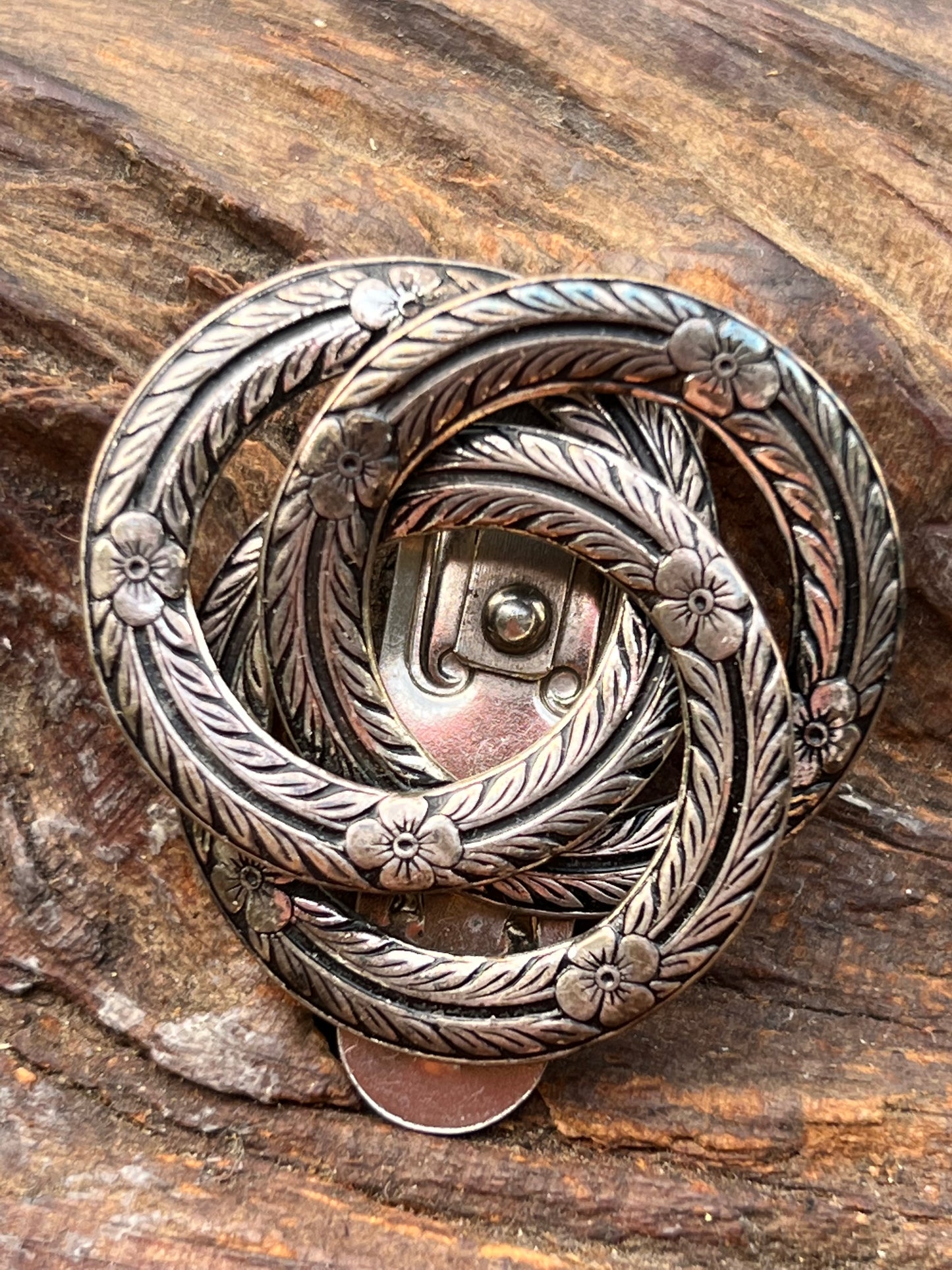 Vintage Entwined Circles Naturalistic Dress Clip