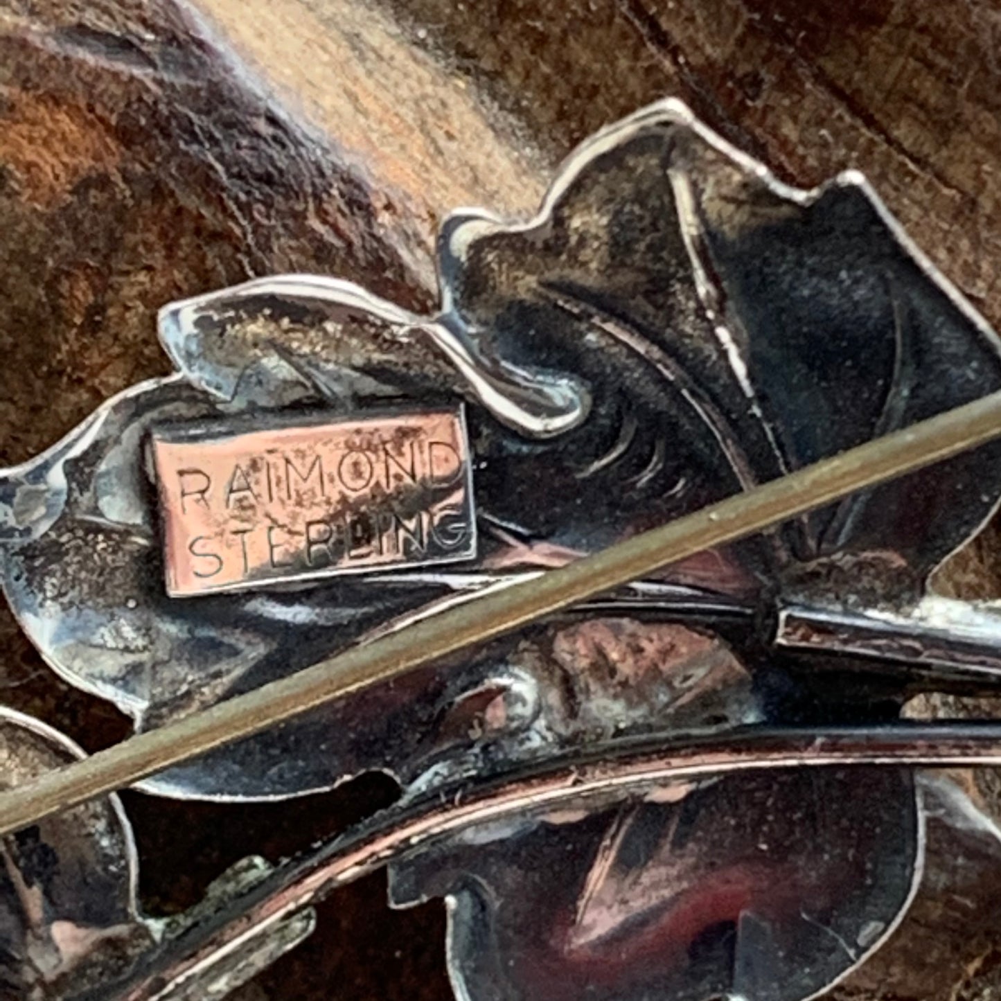 Vintage Raimond Sterling Silver Floating Leaves Pin
