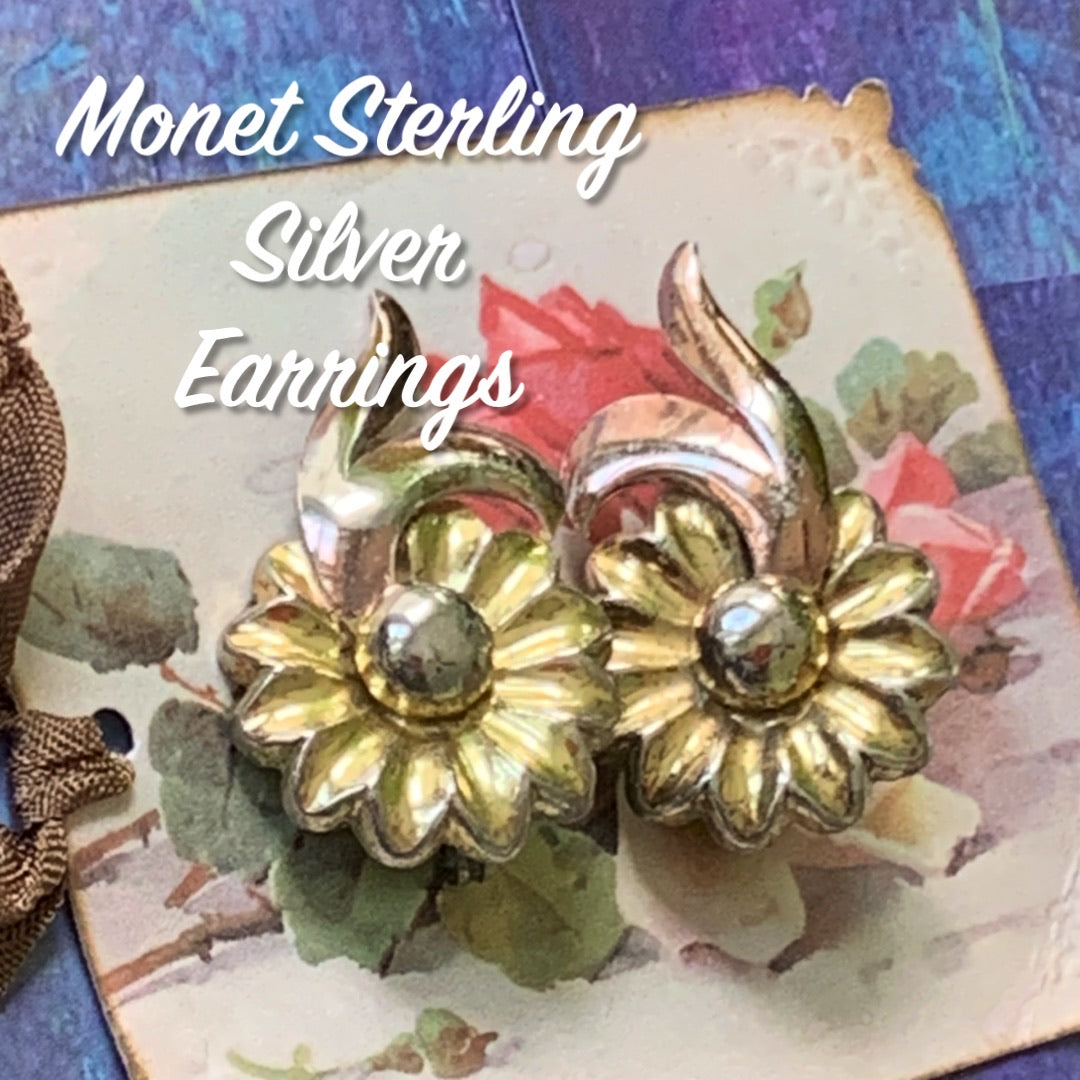 Retro Sterling Silver Monet Earrings - Lady Slippers