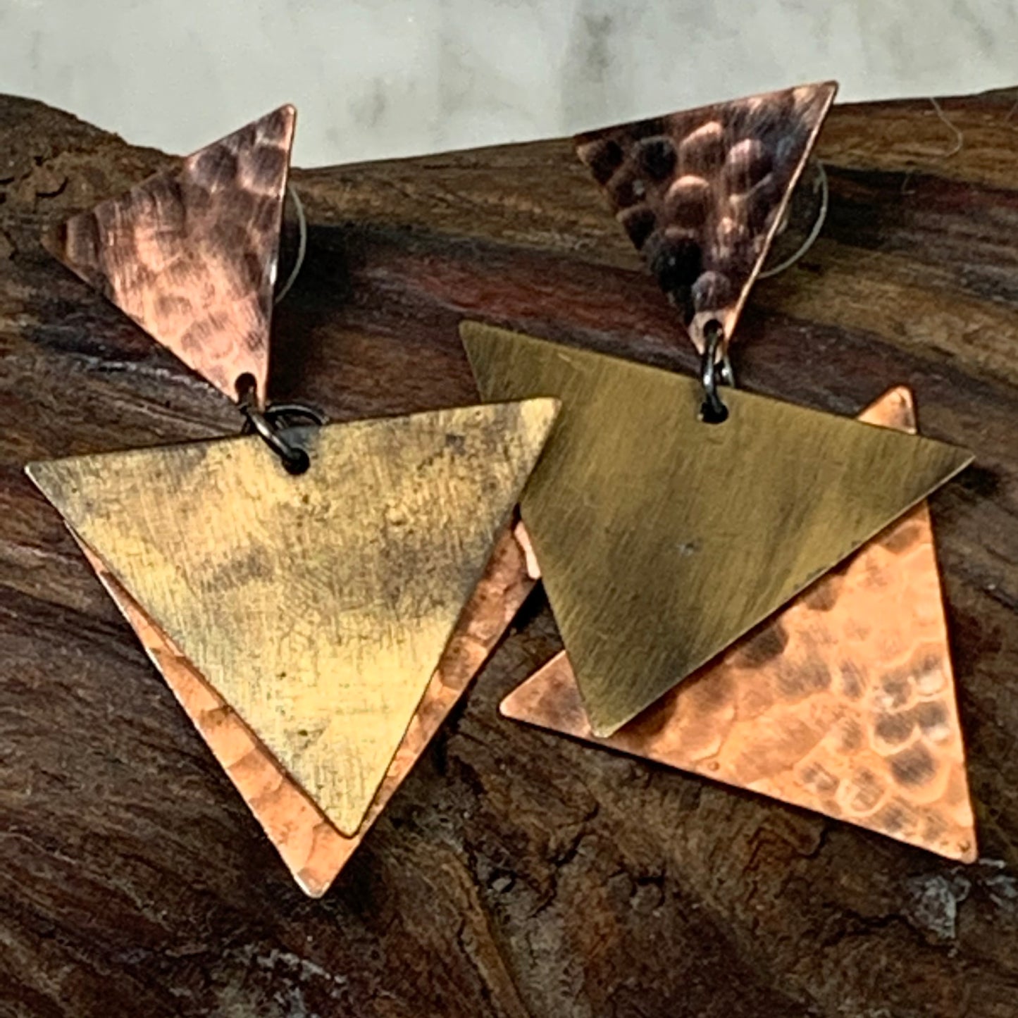 Vintage Handcrafted Hammered Copper Earrings