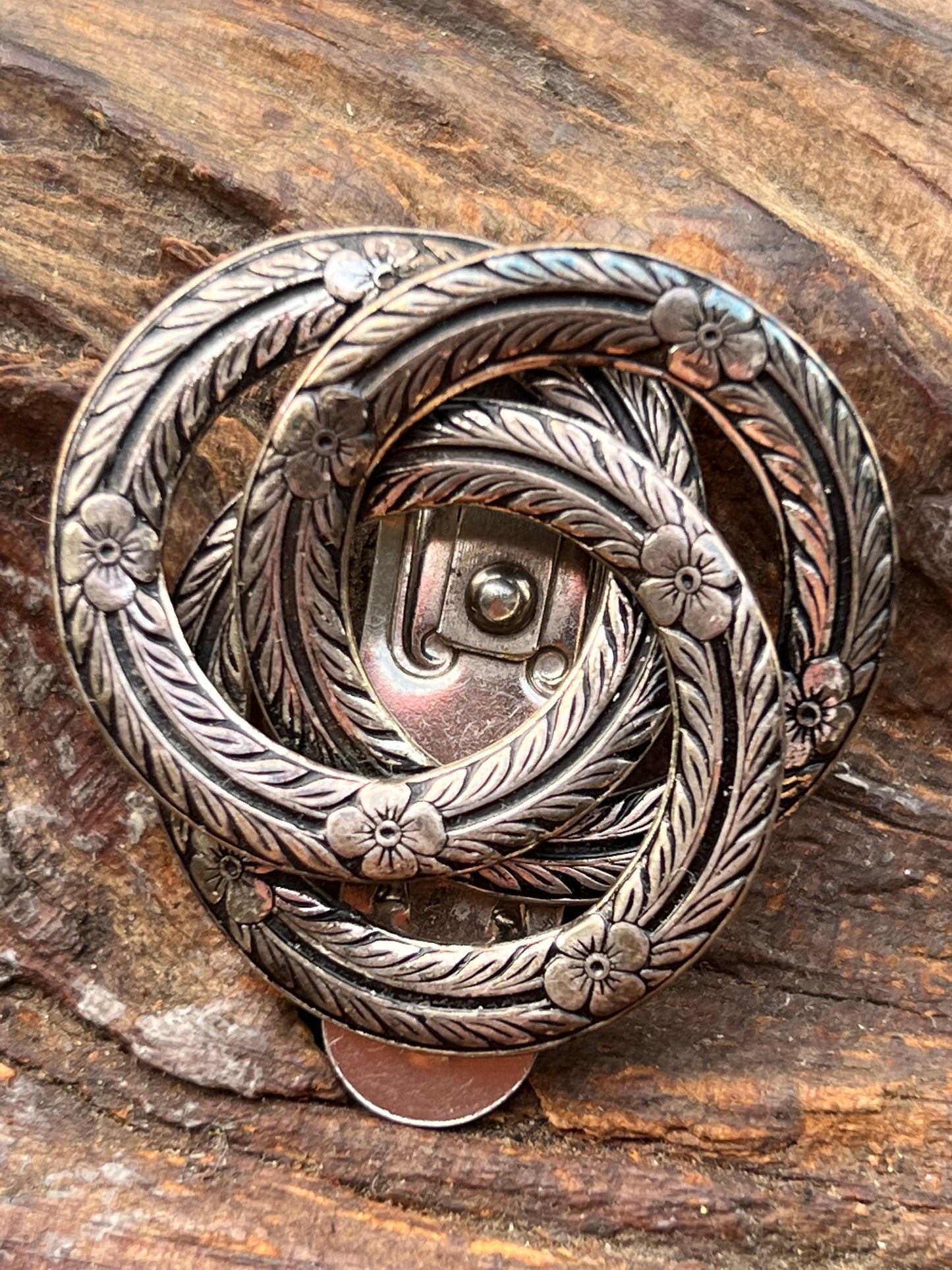 Vintage Entwined Circles Naturalistic Dress Clip